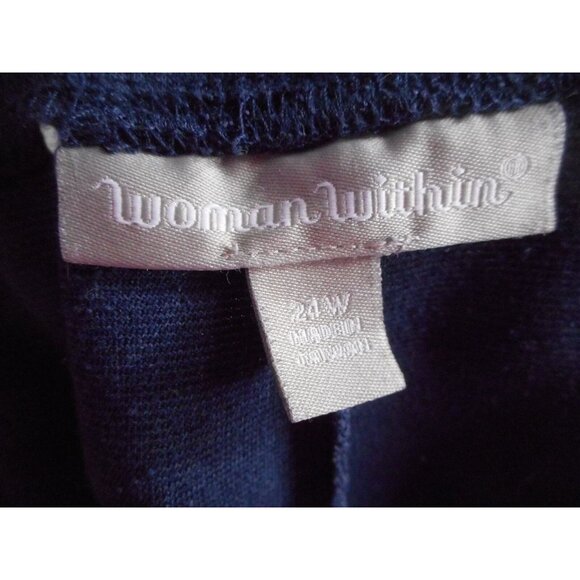 Woman Within Blue Ponte knit pants elastic waist Sz 24 W - Picture 2 of 4